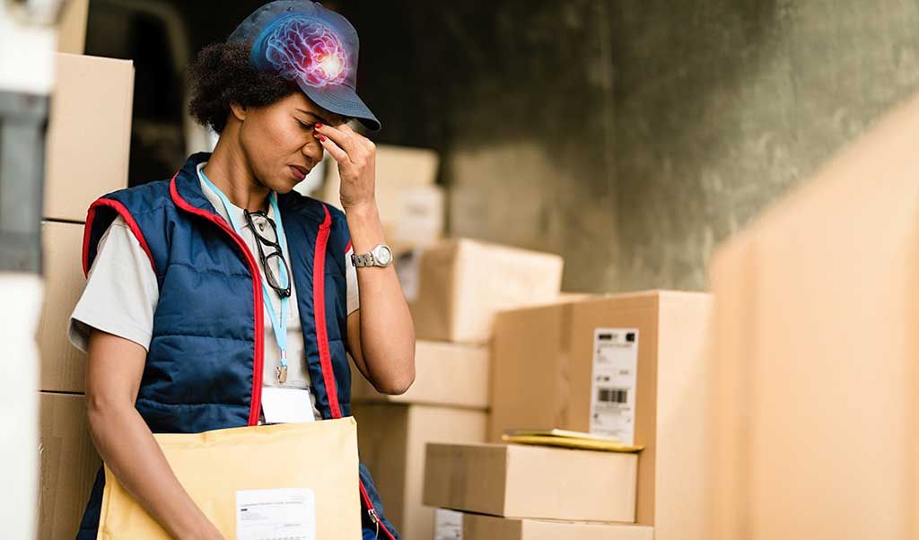 U.S. customs worker overwhelmed with new procedures required after the de minimis exception was ended.